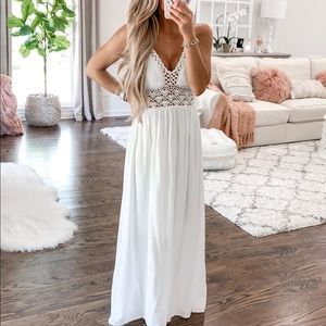 NWT white backless maxi